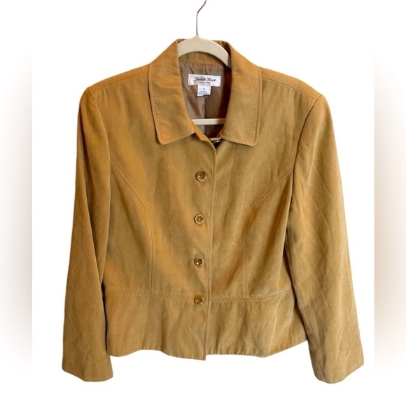 Judith Hart Collection Women’s Jacket Faux Suede Button Up Size 12 - Picture 1 of 3